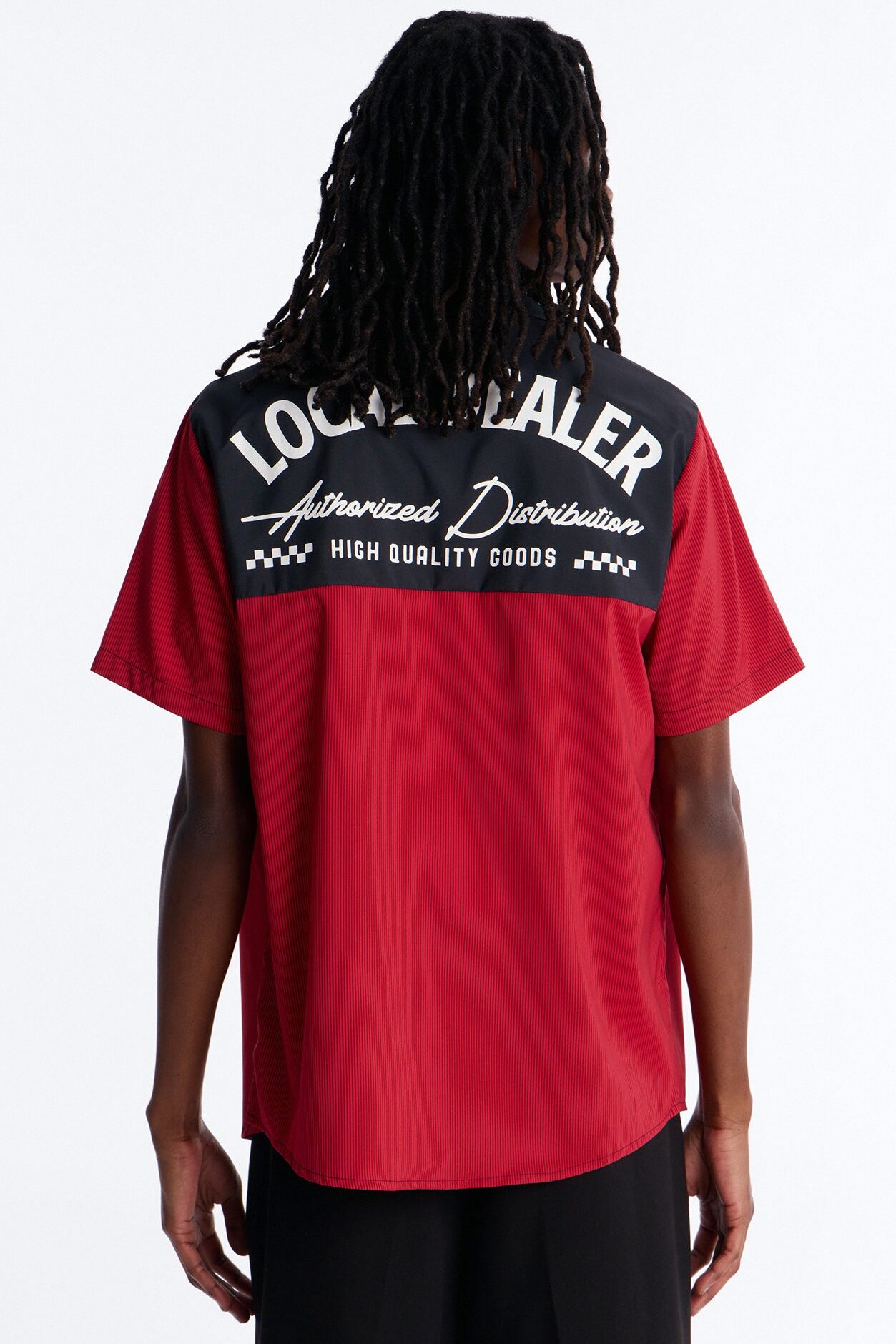 Local Dealer Striped Button Up Shirt - Red