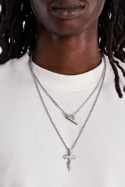 Barbed Creed of Armor Necklace Set - Silver
