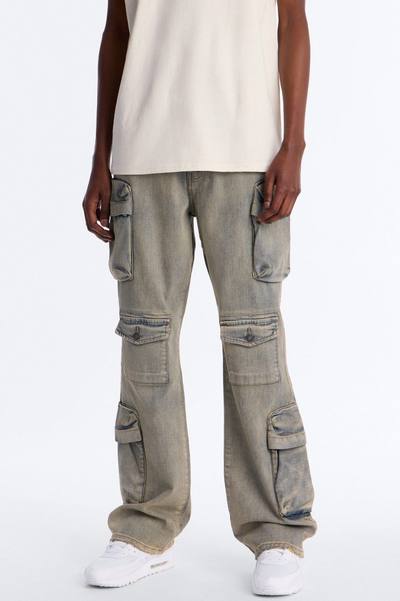 Stacked Slim Flare Cargo All The Way Jean - Vintage Wash