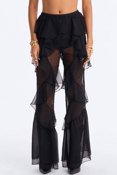 Twisted Rules Ruffle Flare Pant 33″ - Black
