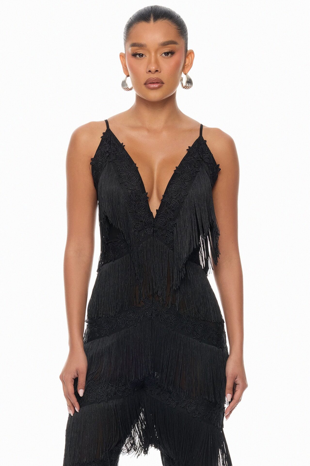 Lillie Fringe Jumpsuit - Black