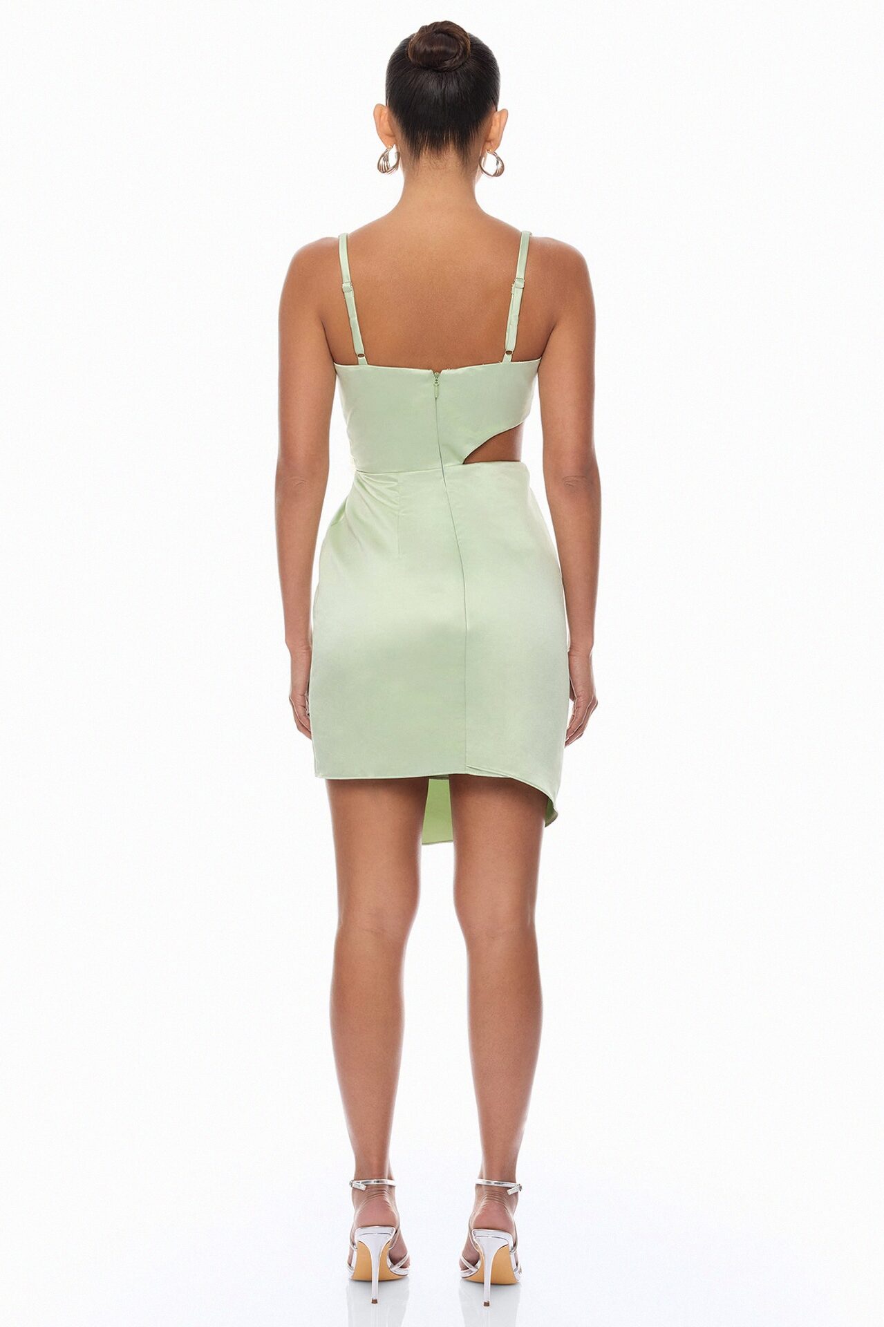 Khloe Cut Out Satin Mini Dress - Mint