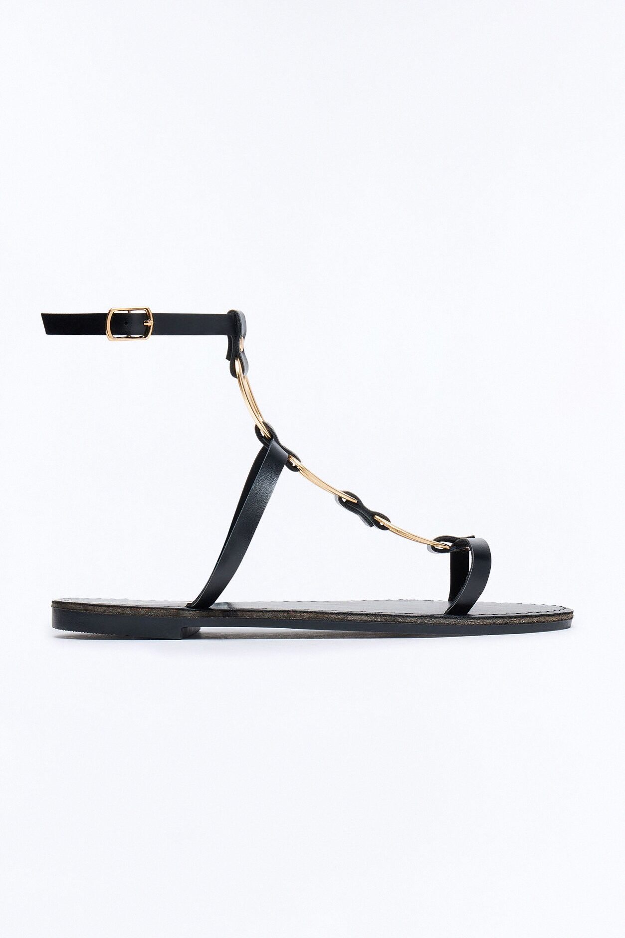 AJ Hardware Ankle Strap Sandals - Black