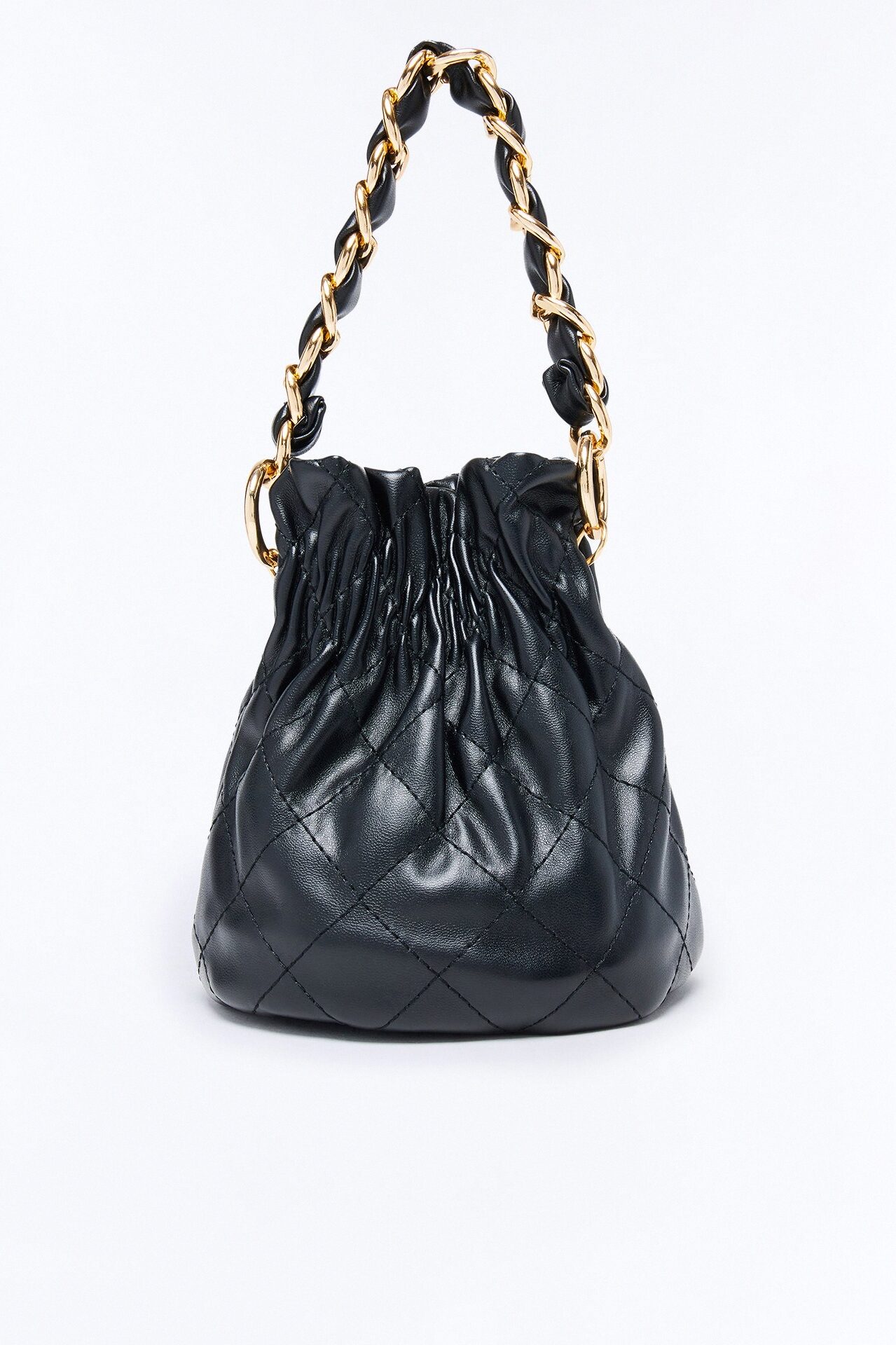 No Space For Your BS Quilted Bucket Bag - Black