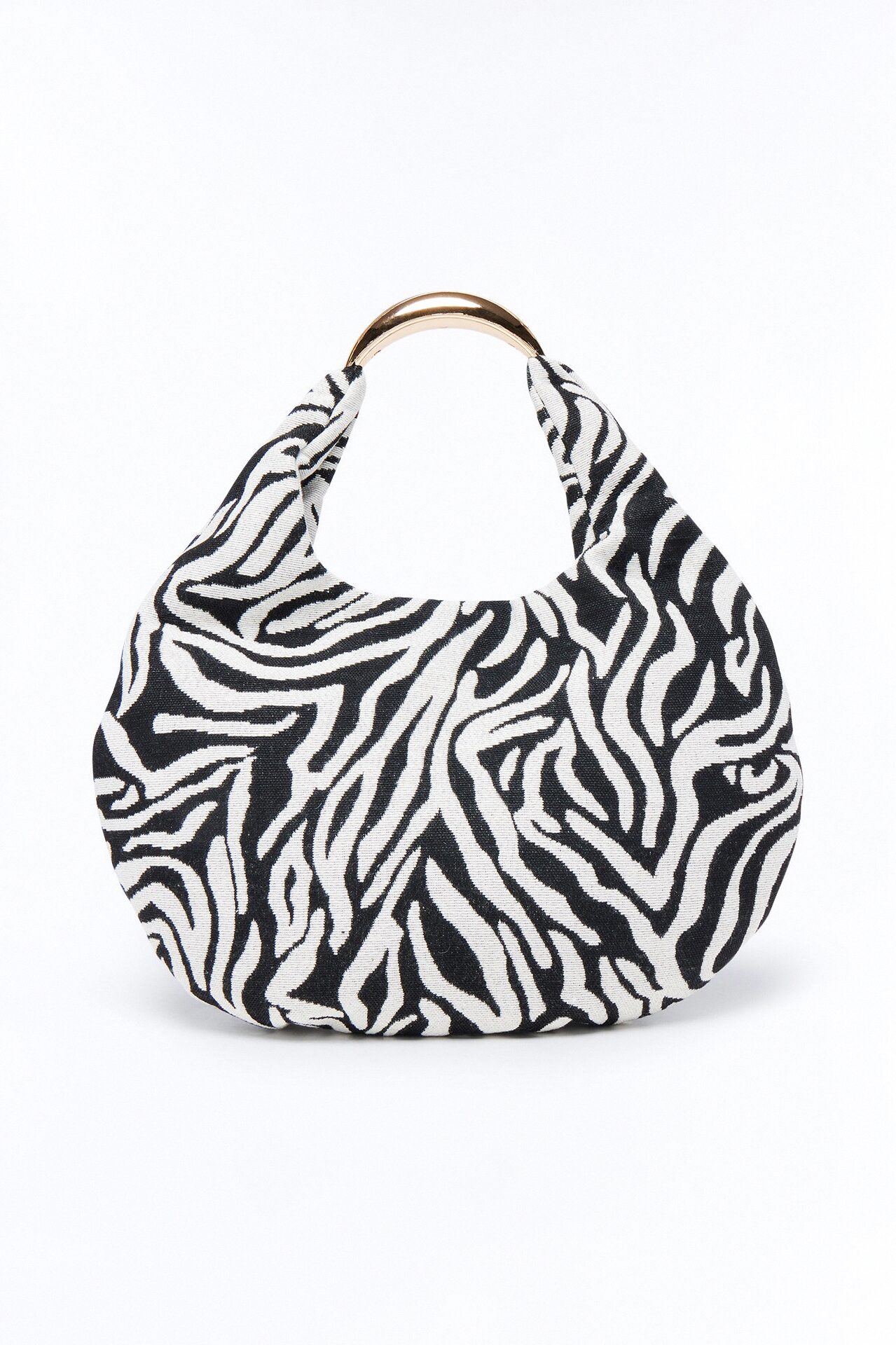 Don't Hate The Stripes Jacquard Shoulder Bag - Black/White