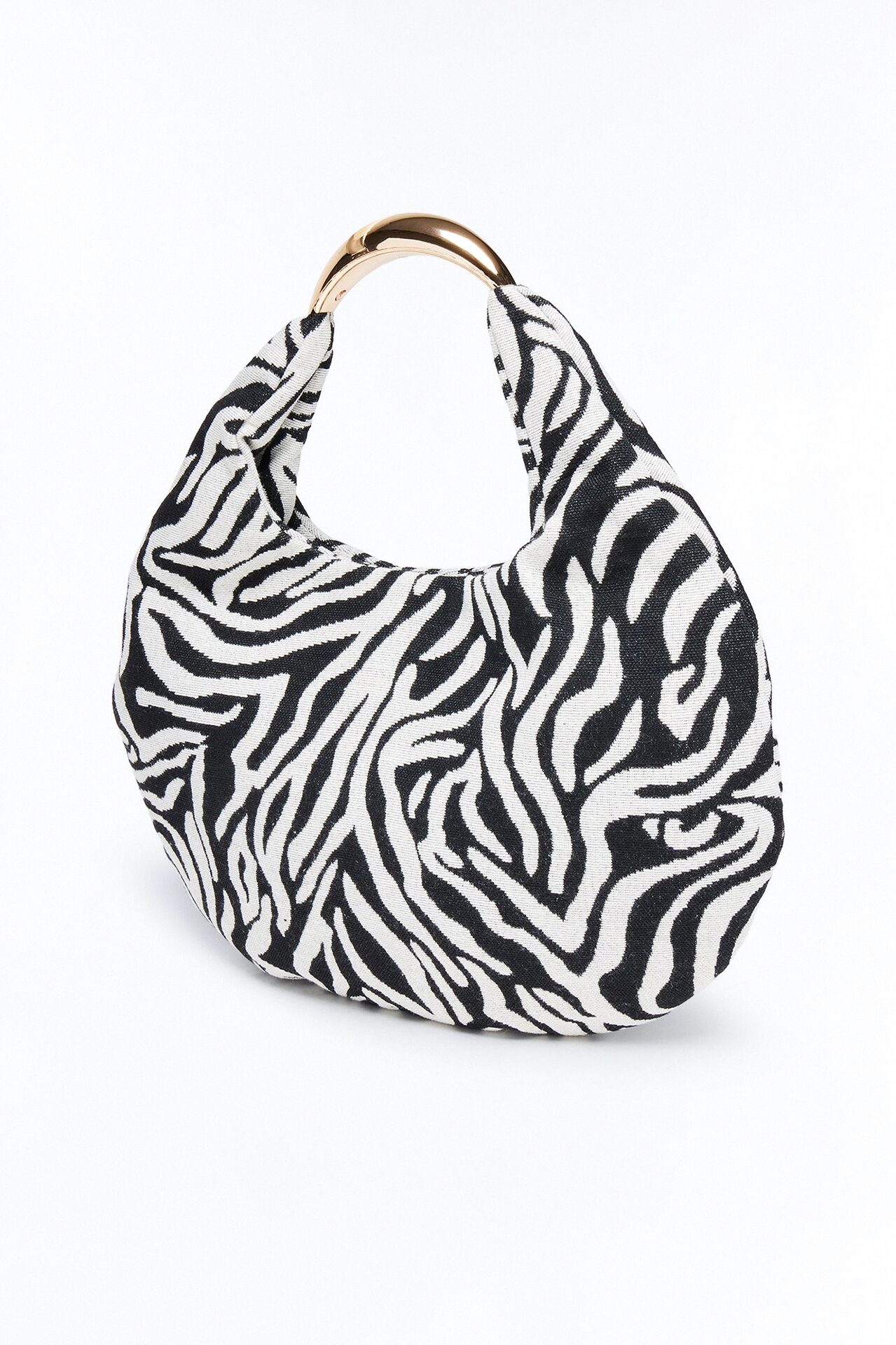 Don't Hate The Stripes Jacquard Shoulder Bag - Black/White
