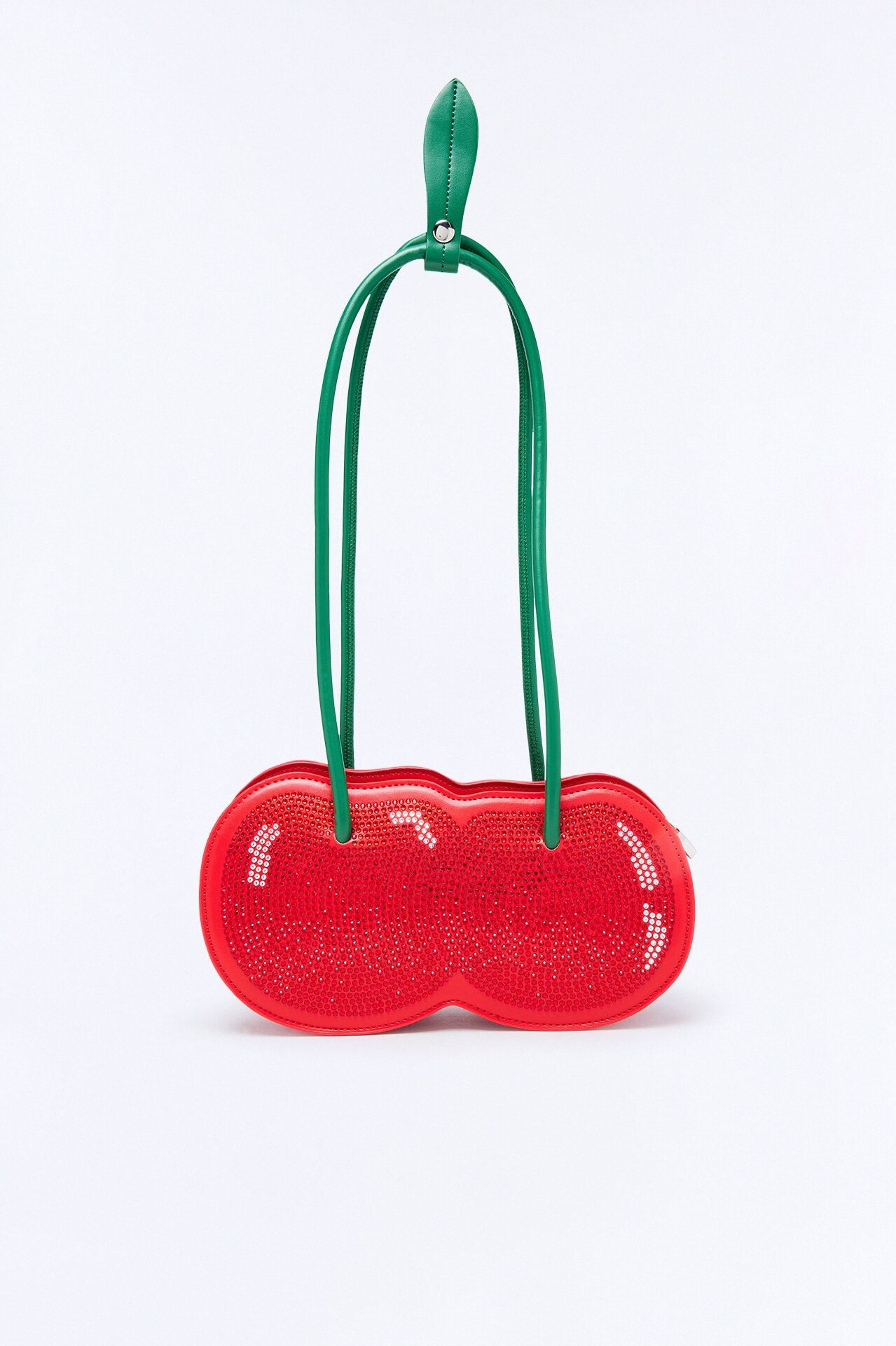 Cherry Flavor Faux Leather Shoulder Bag - Red/combo