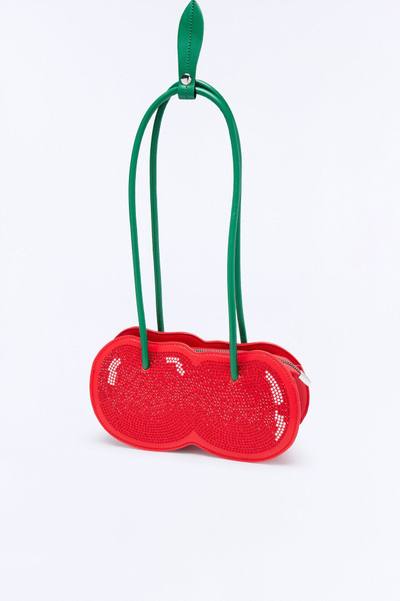 Cherry Flavor Faux Leather Shoulder Bag - Red/combo