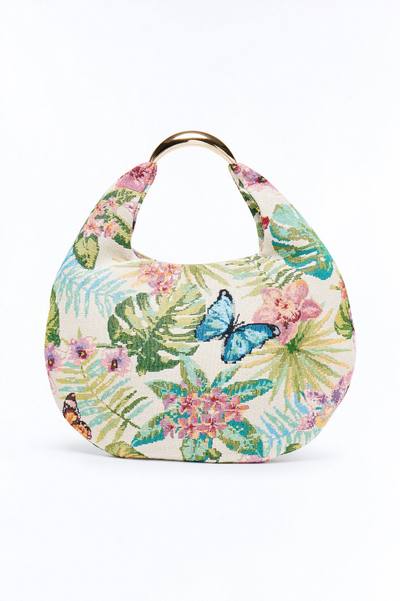 Flower Picker Jacquard Shoulder Bag - Multi Color