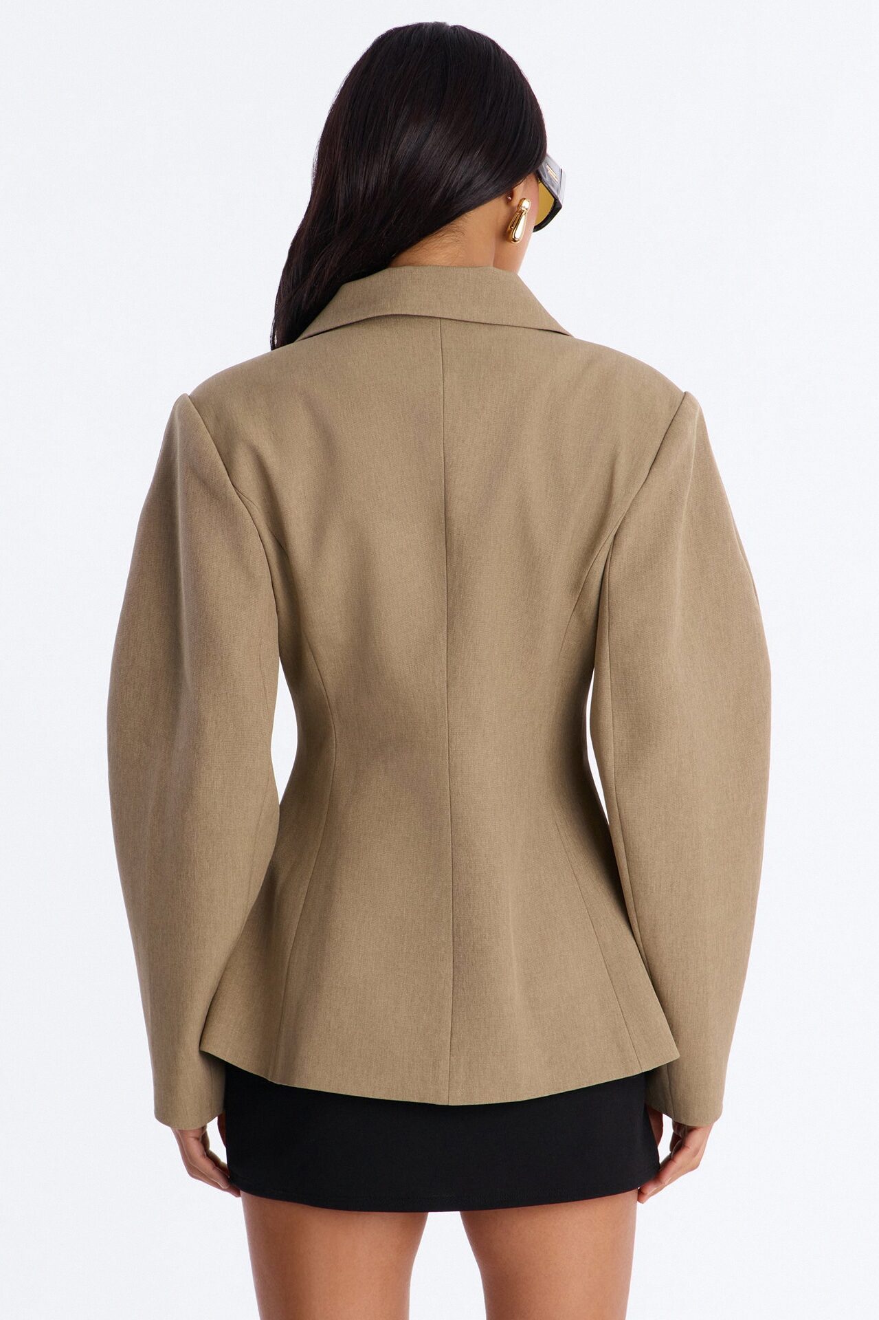 The Hills Oversized Barrel Sleeve Blazer - Caffe