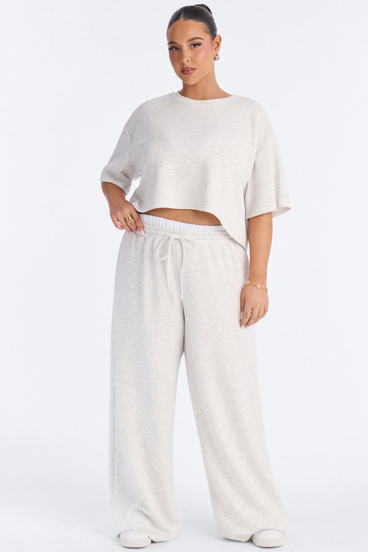 Strollin' Around Boxer Pant Set - Heather Grey