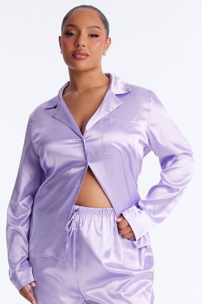 Pillow Fight Stretch Satin PJ Pant Set - Lavender