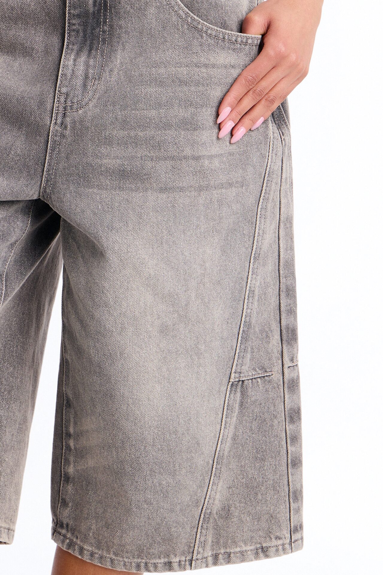 California Forever Denim Jorts - Grey
