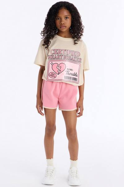 Mini Certified Heartbreaker Short Set - Sand/combo