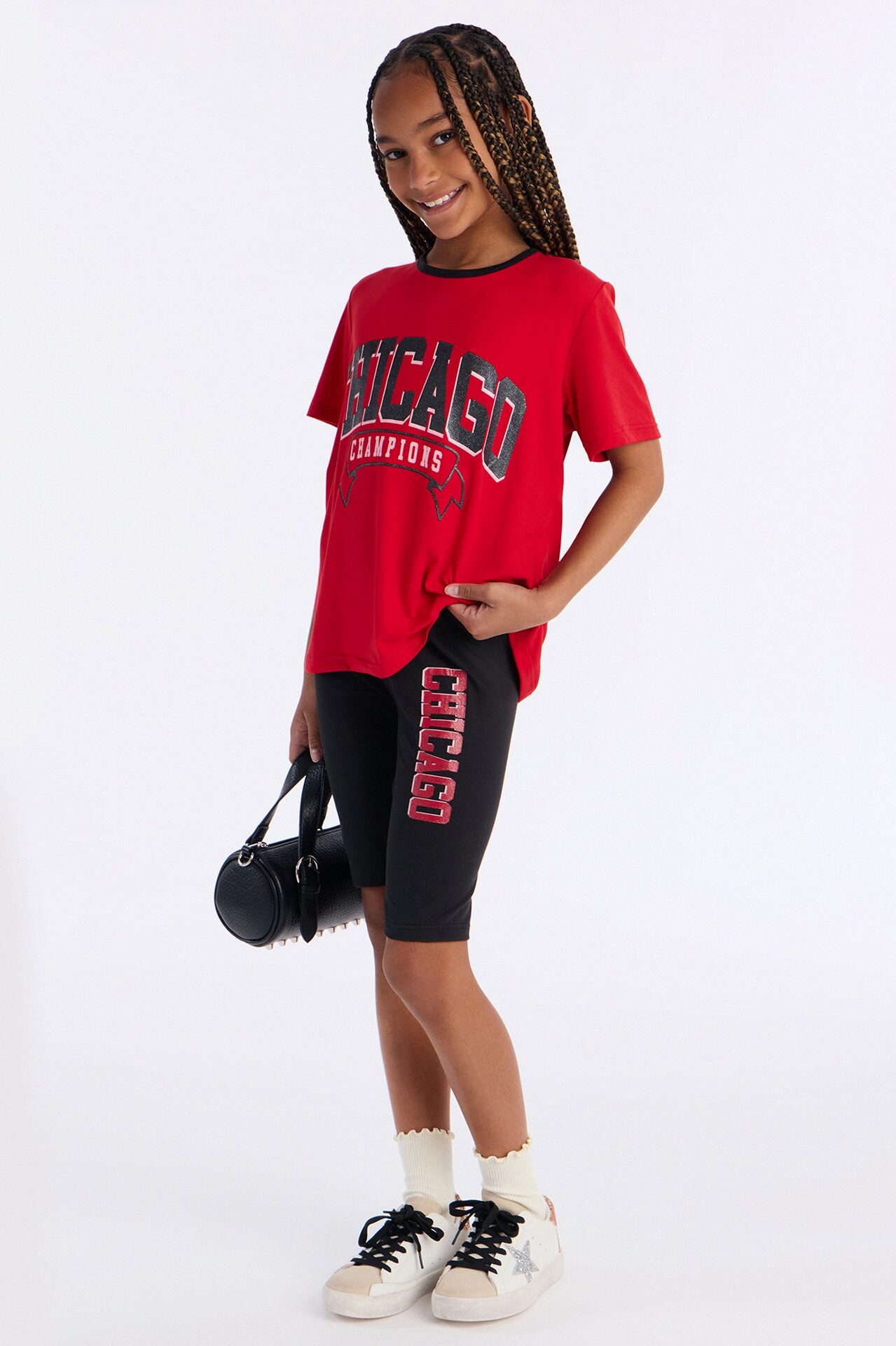 Mini Chicago Lifestyle Short Set - Red/Black