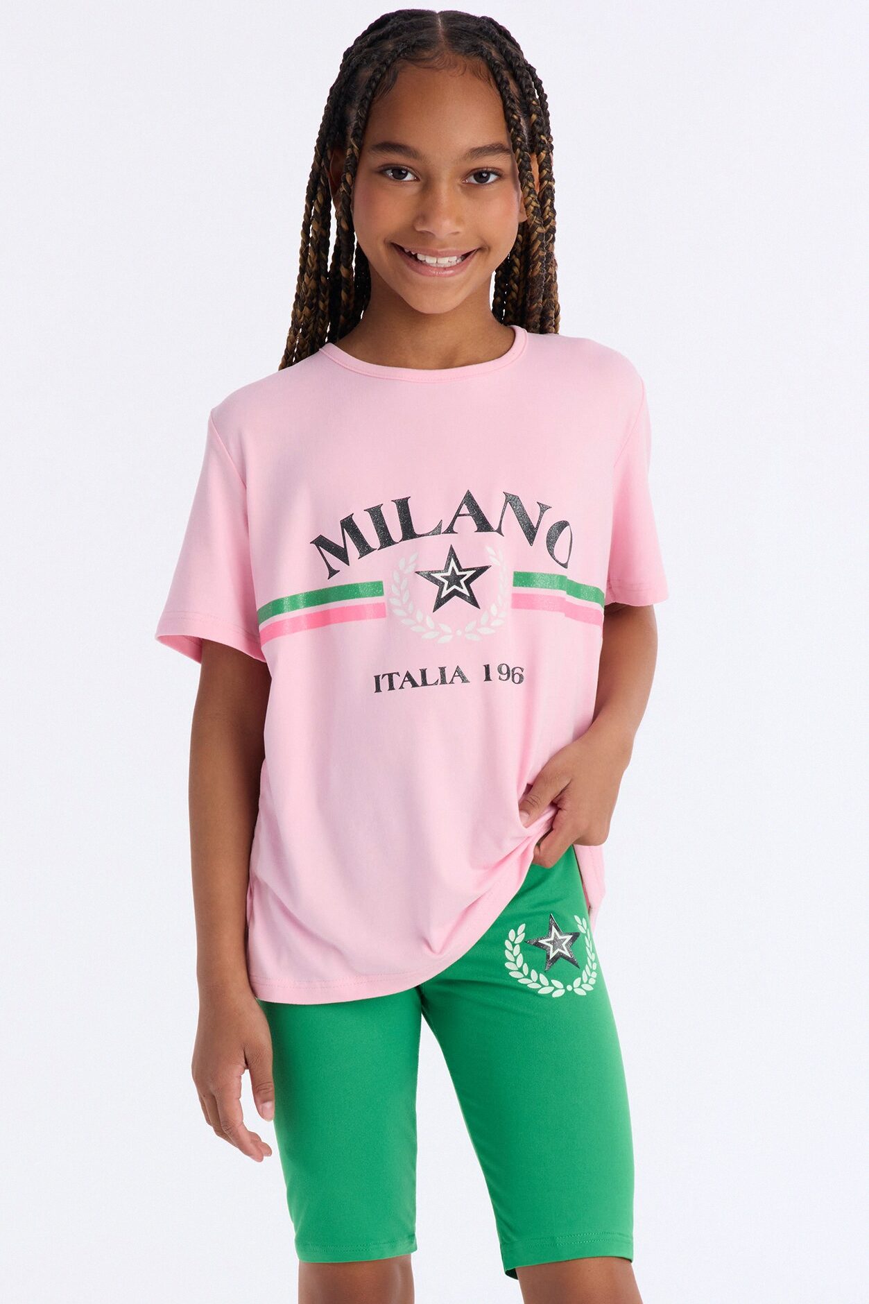 Mini Milano Life Short Set - Pink/combo