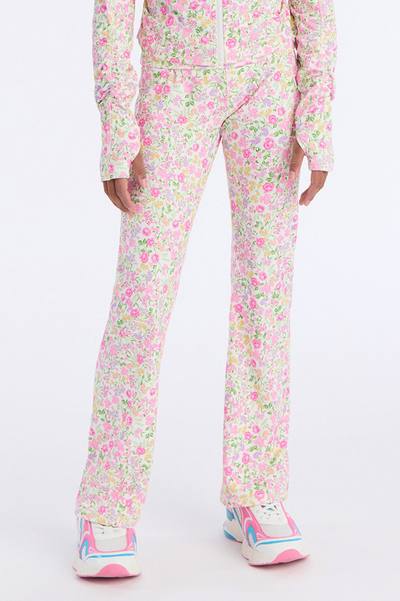 Mini So Grateful Floral Flare Pants - White/Pink