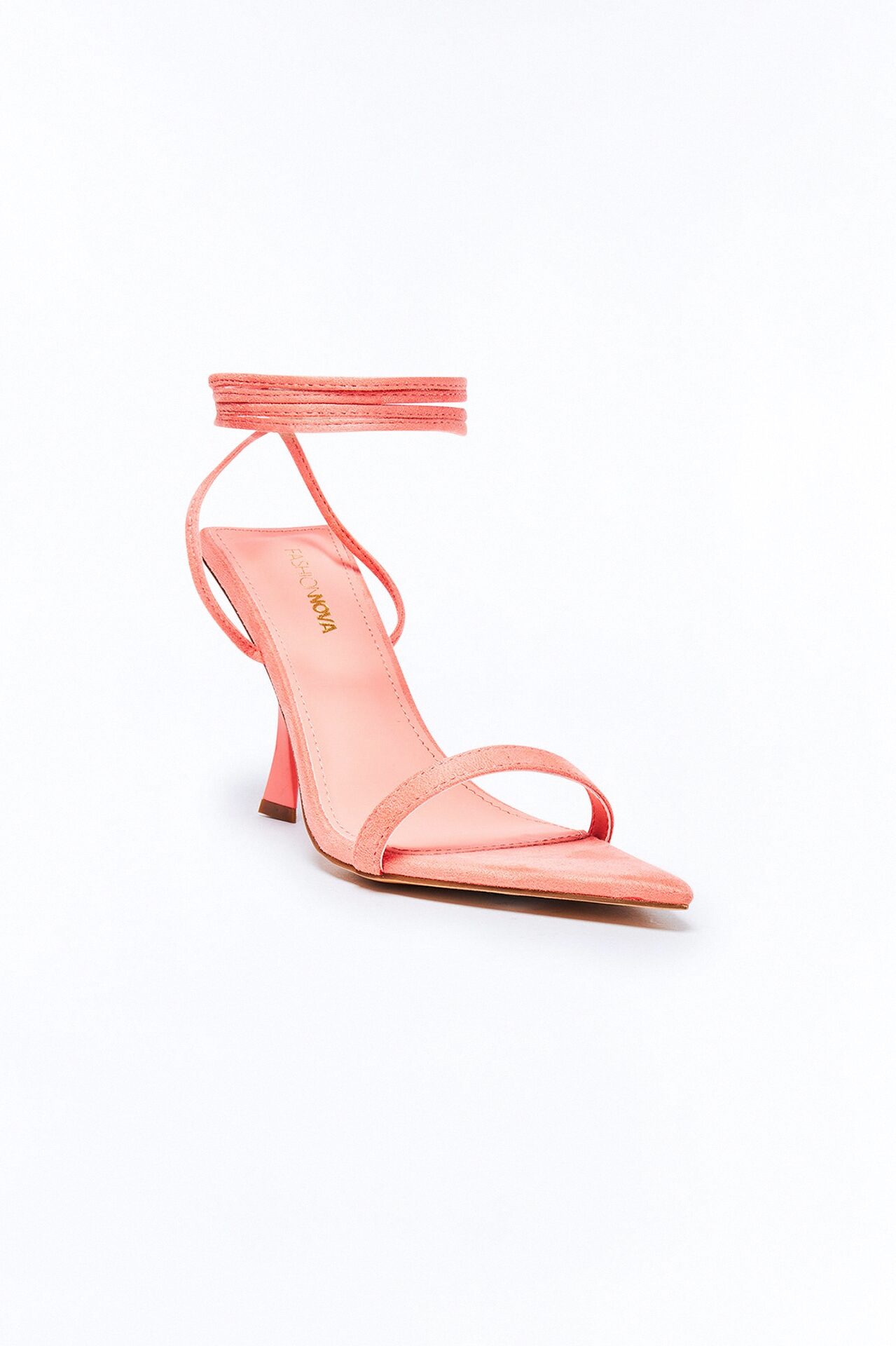 Serve Wrap Up Heels - Peach