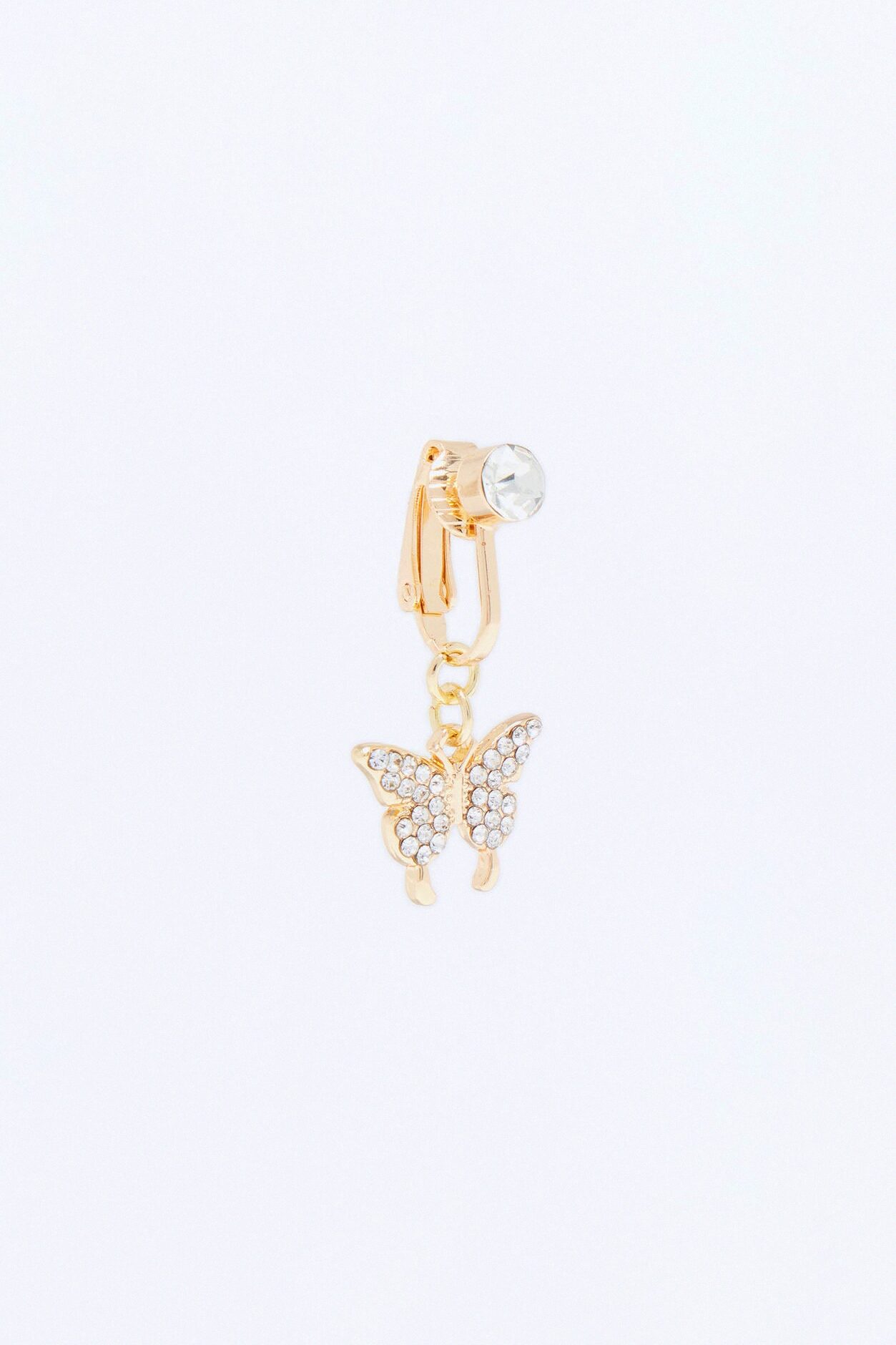 Bling Wing Clip On Belly Ring - Gold