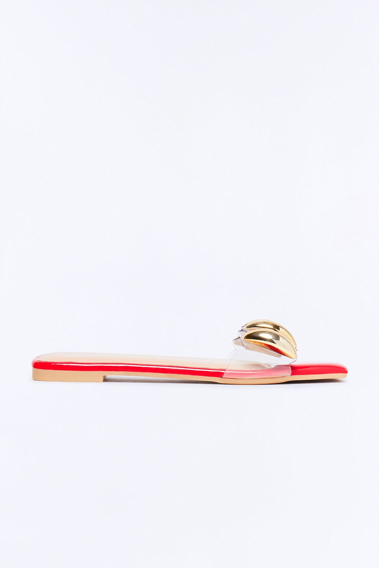 Dami Hardware Slip On Sandals - Red
