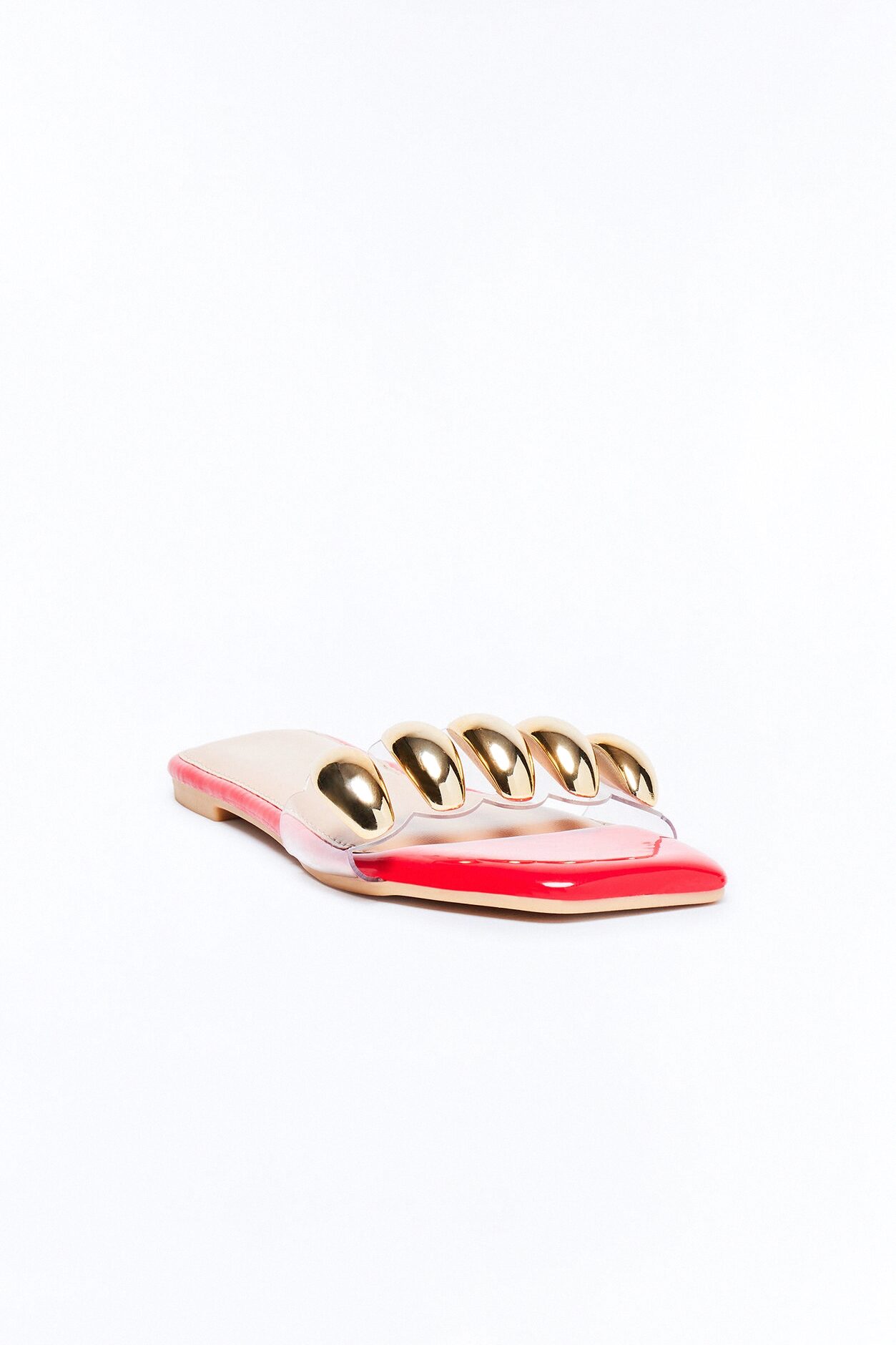 Dami Hardware Slip On Sandals - Red