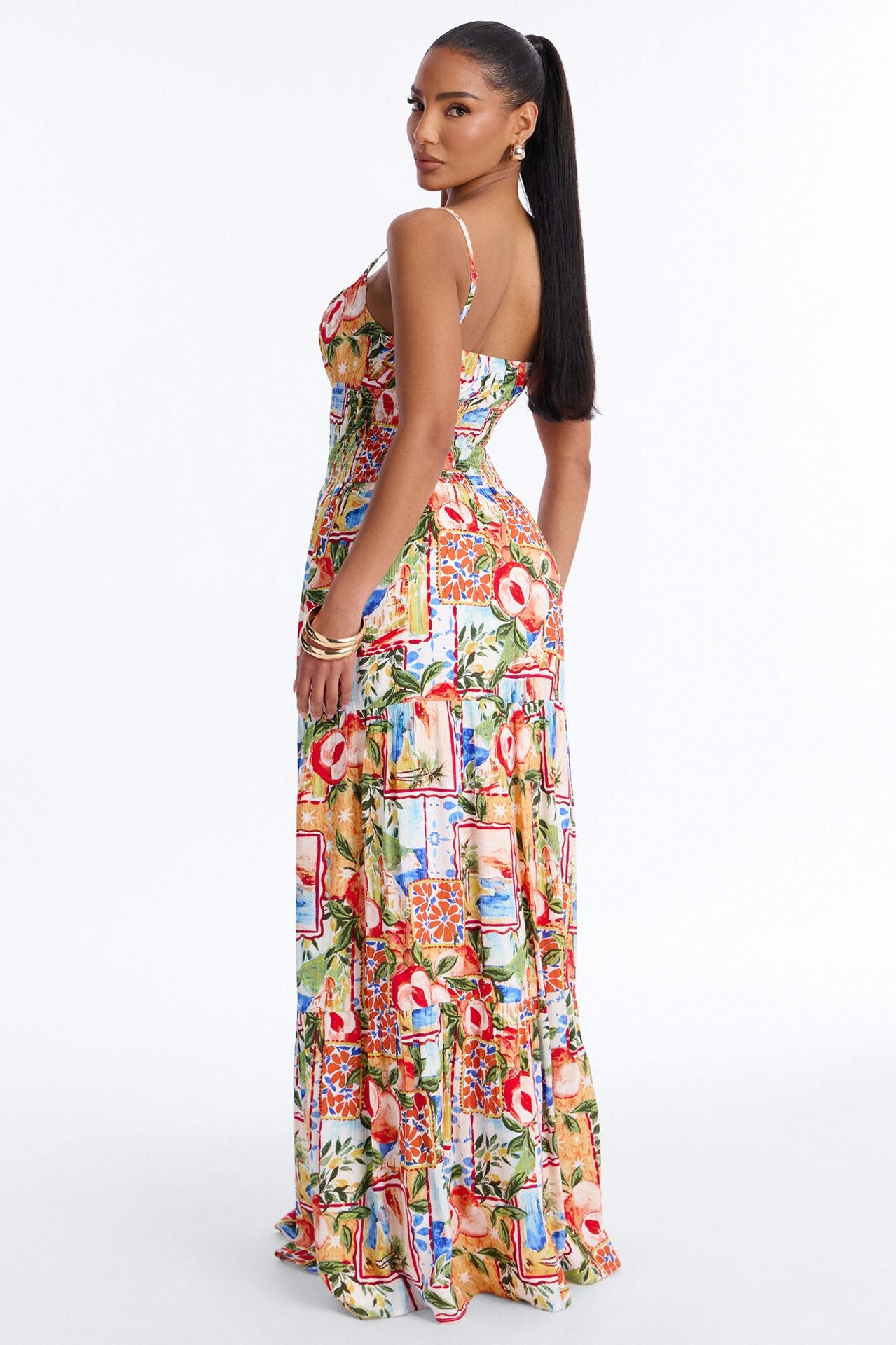 Portofino Smocked Maxi Dress - Multi Color