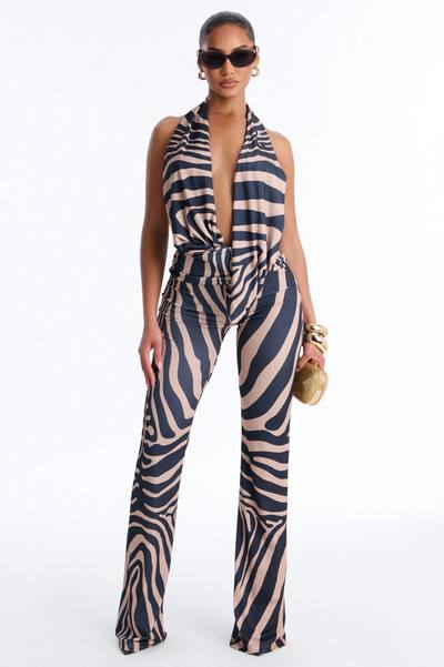 Zena Backless Flare Leg Jumpsuit - Taupe