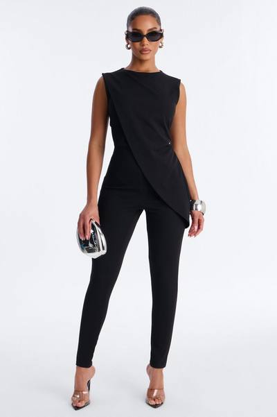 Vanna Draped Catsuit - Black