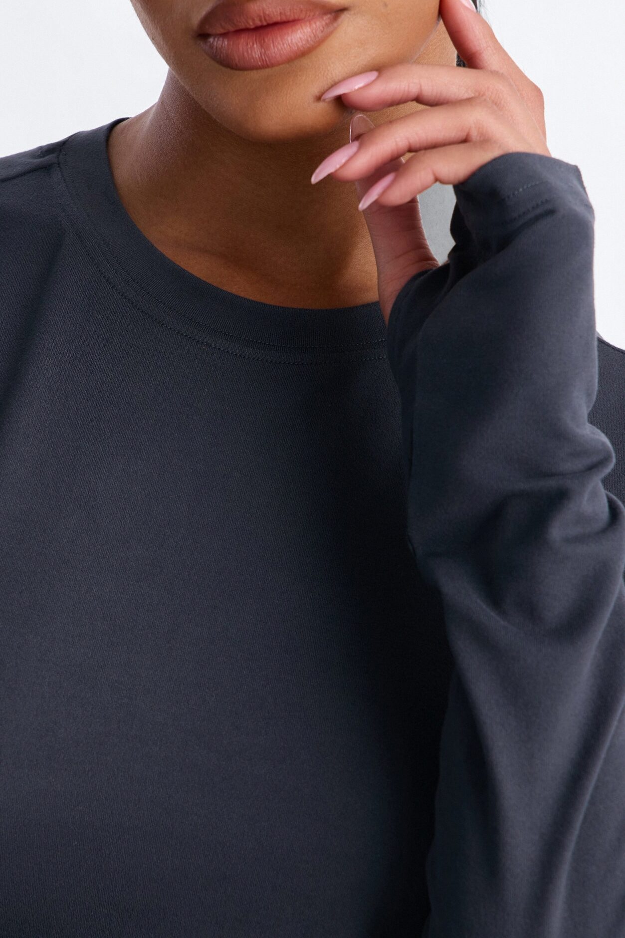 Daily Shift Long Sleeve Stretch Under Scrub Shirt - Charcoal