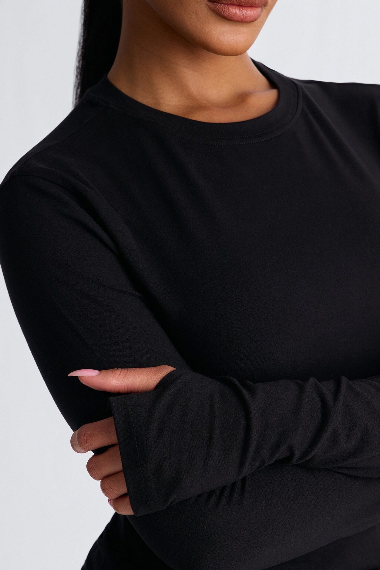 Daily Shift Long Sleeve Stretch Under Scrub Shirt - Black