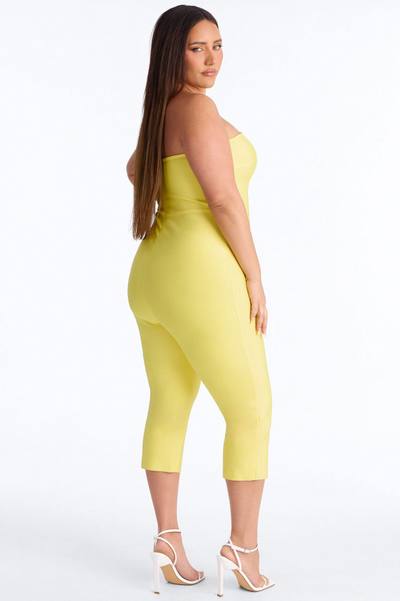 Someone To You Bandage Capri Jumpsuit - Yellow