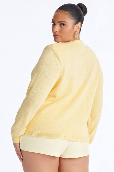 Nydia Shoulder Pads Cardigan - Yellow