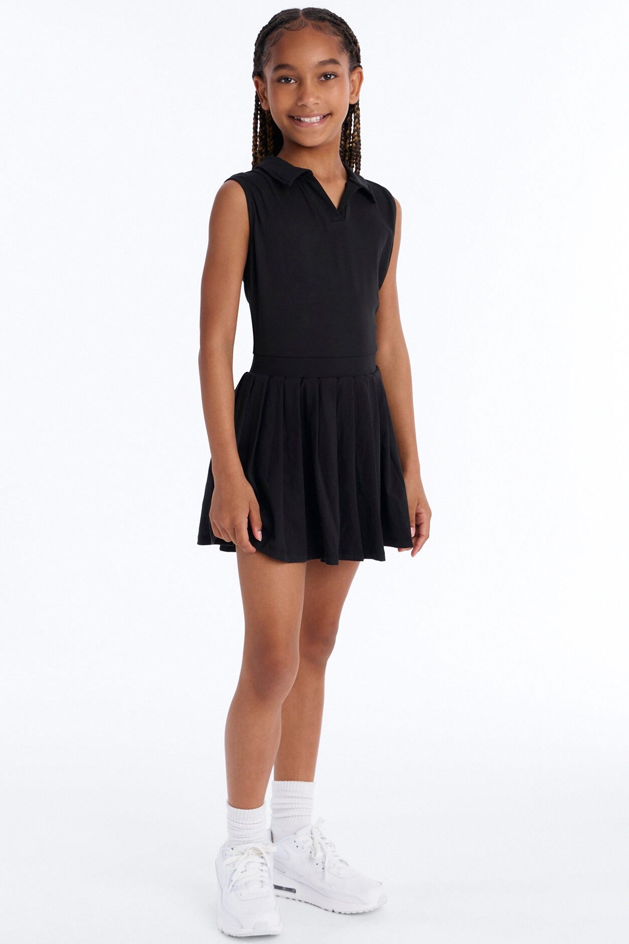 Mini Layla Active Polo Dress - Black