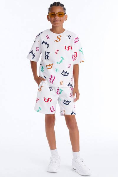 Mini Tyson Letters Straight Shorts - White