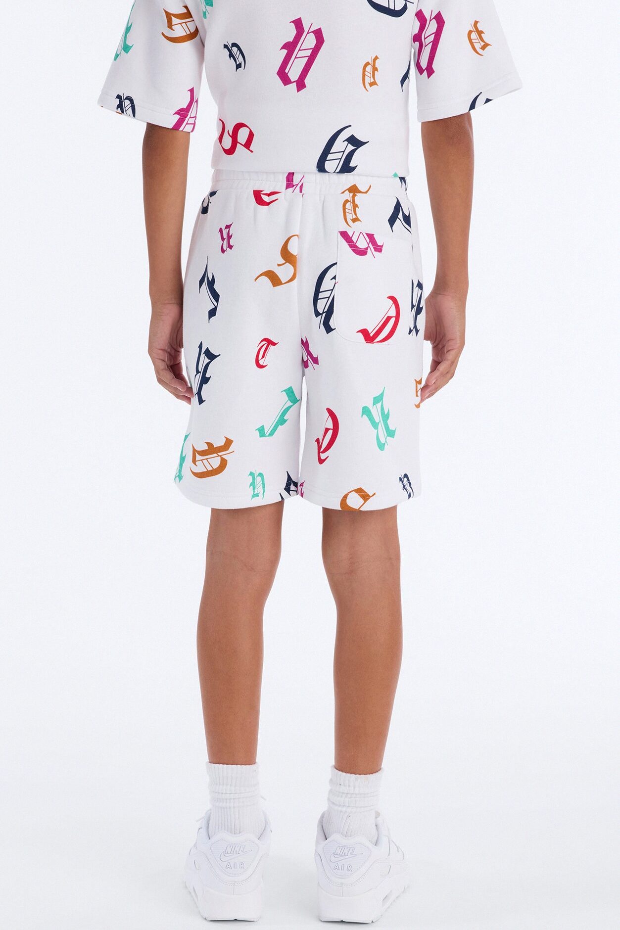 Mini Tyson Letters Straight Shorts - White