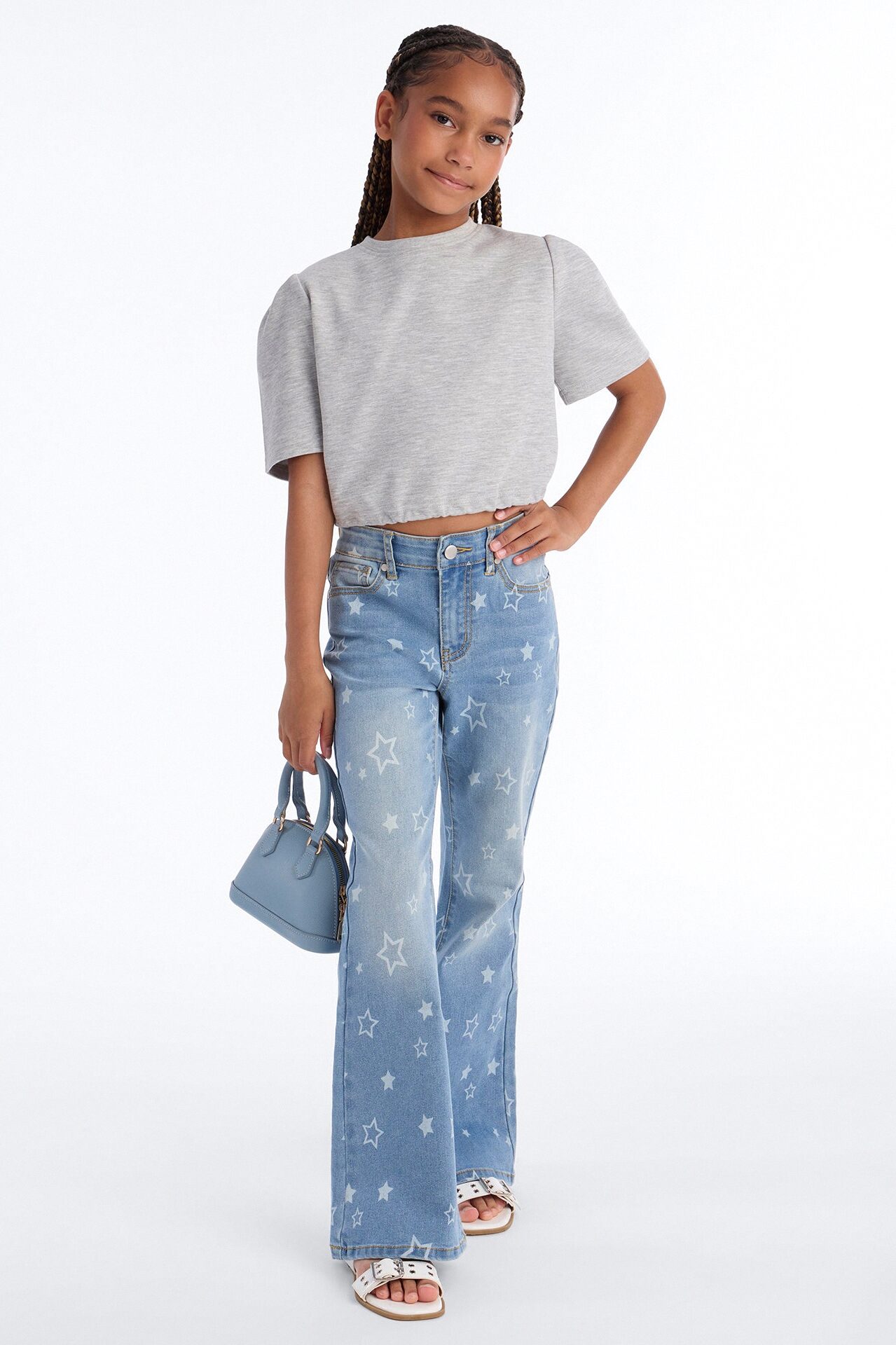 Mini Seeing The Stars Flare Jeans - Light Wash