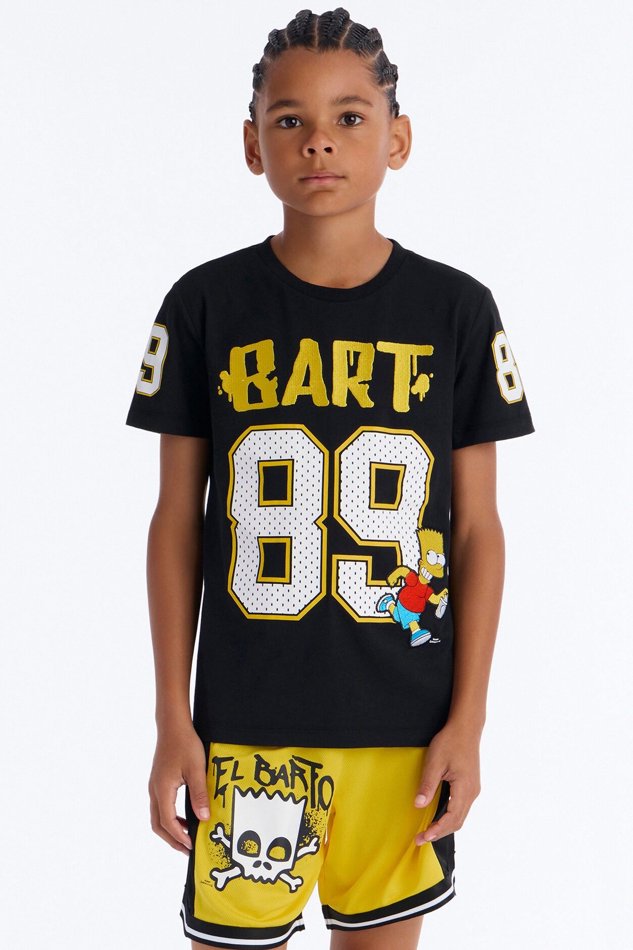 Mini Bart Simpson 89 Jersey And Short Set - Black/Yellow