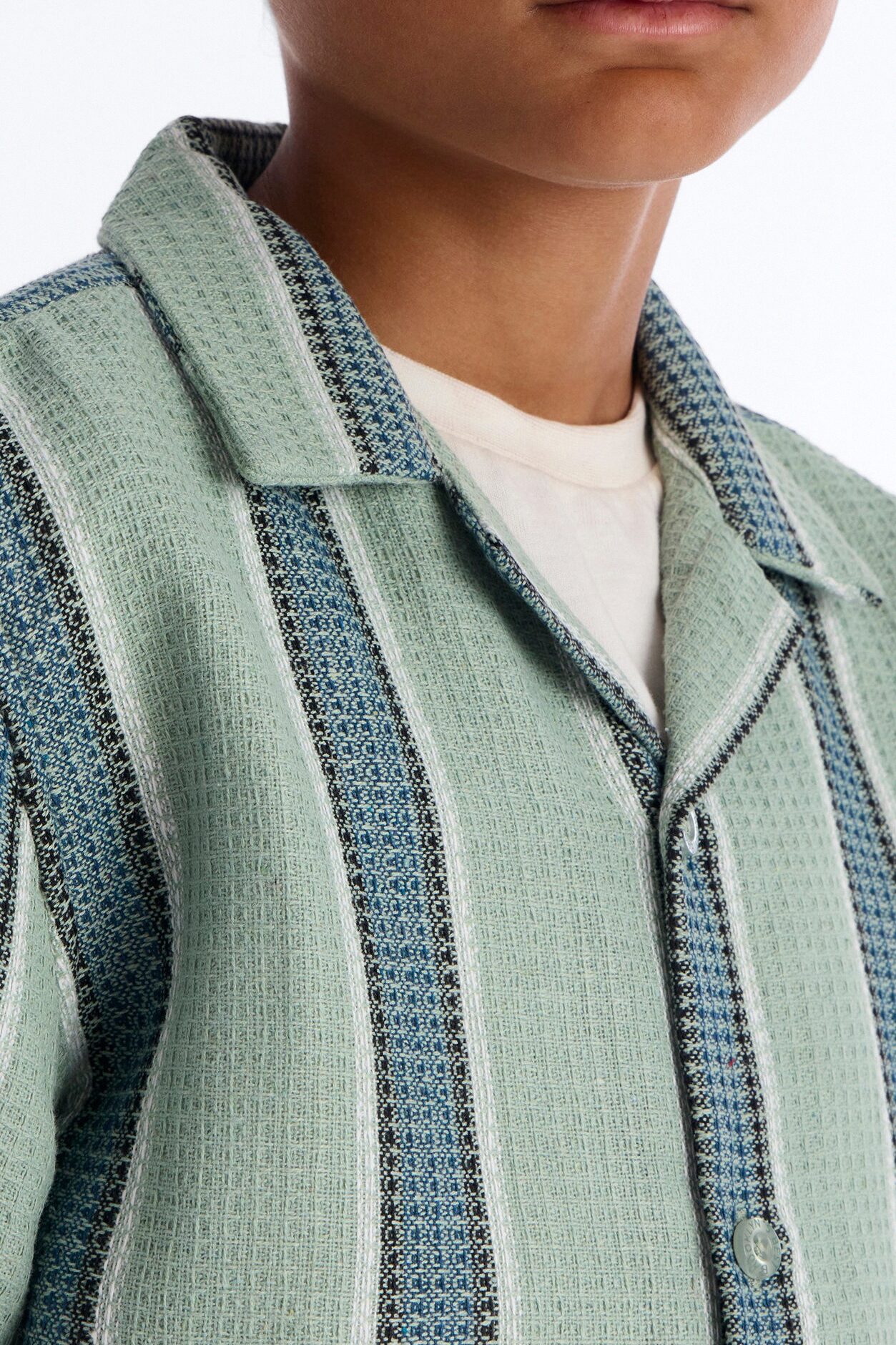 Mini Like I Said Striped Button Down Shirt - Sage