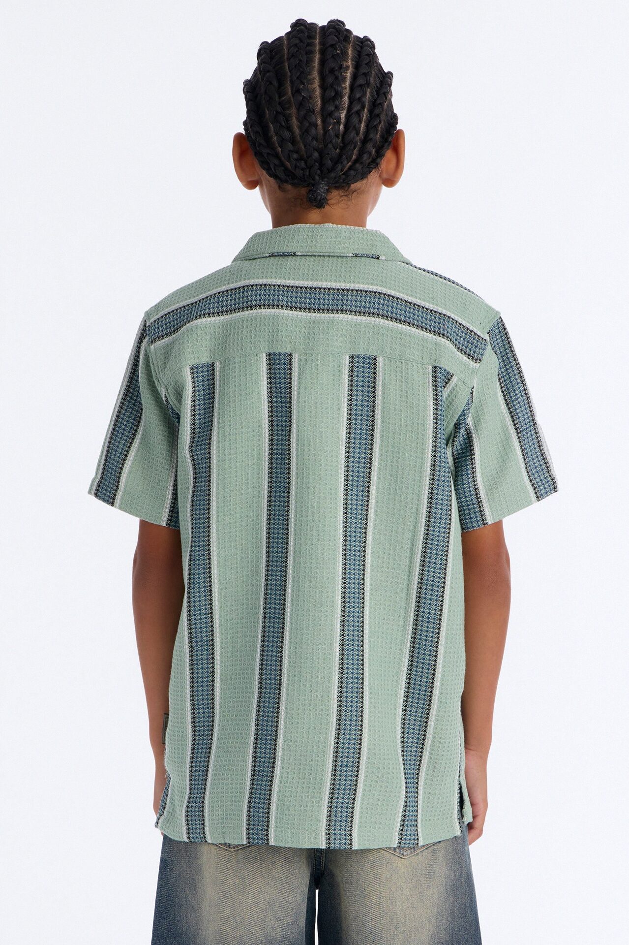 Mini Like I Said Striped Button Down Shirt - Sage