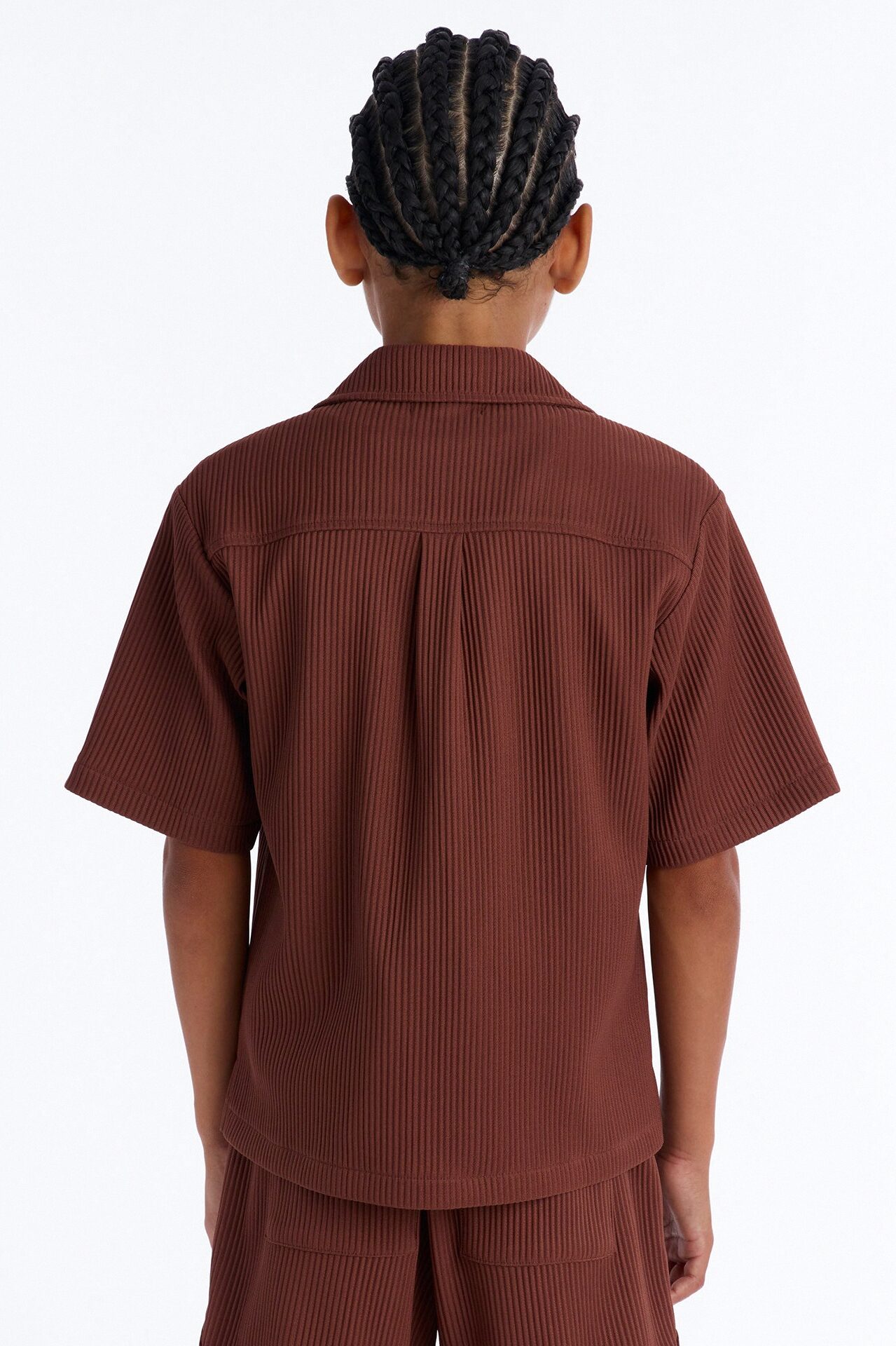 Mini Show Up Short Sleeve Cuban Shirt - Chocolate