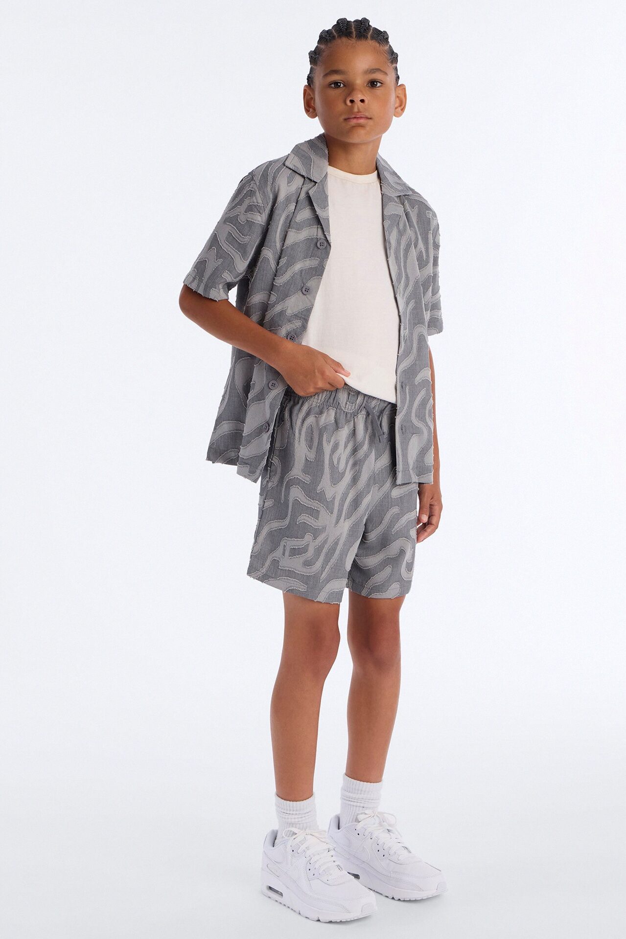 Mini Relaxed Midnight Wave Short - Grey