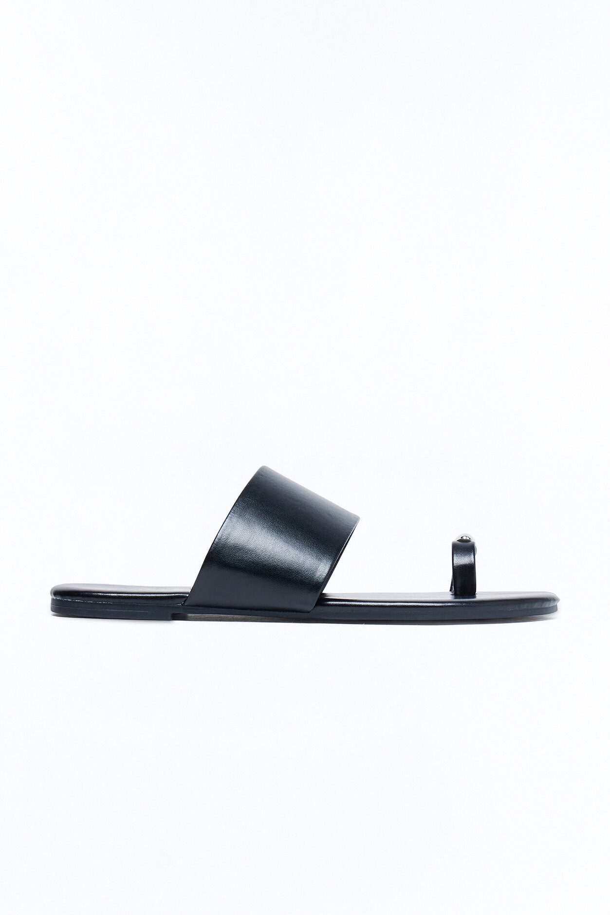 French Polynesia Hardware Toe Ring Sandals - Black