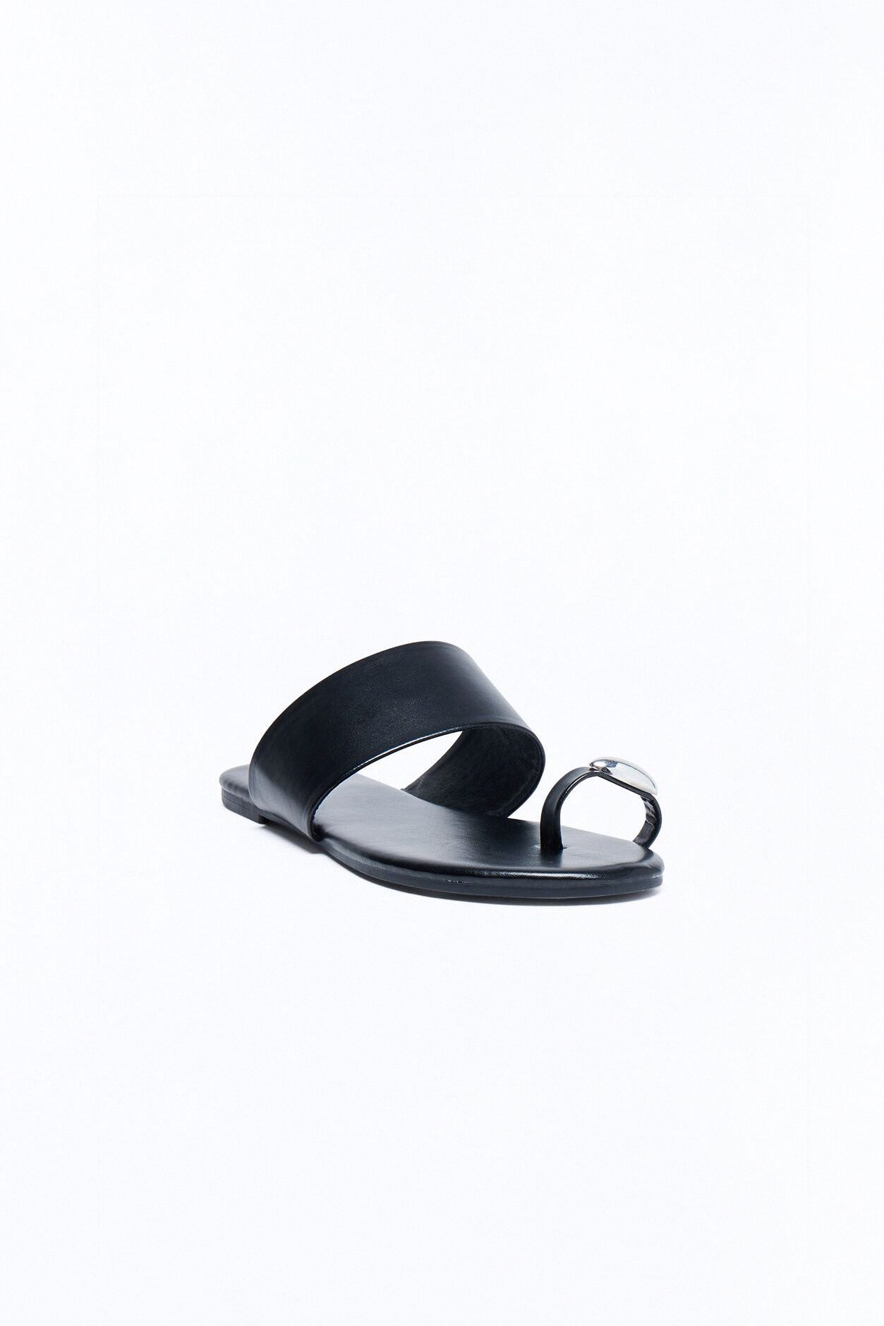 French Polynesia Hardware Toe Ring Sandals - Black