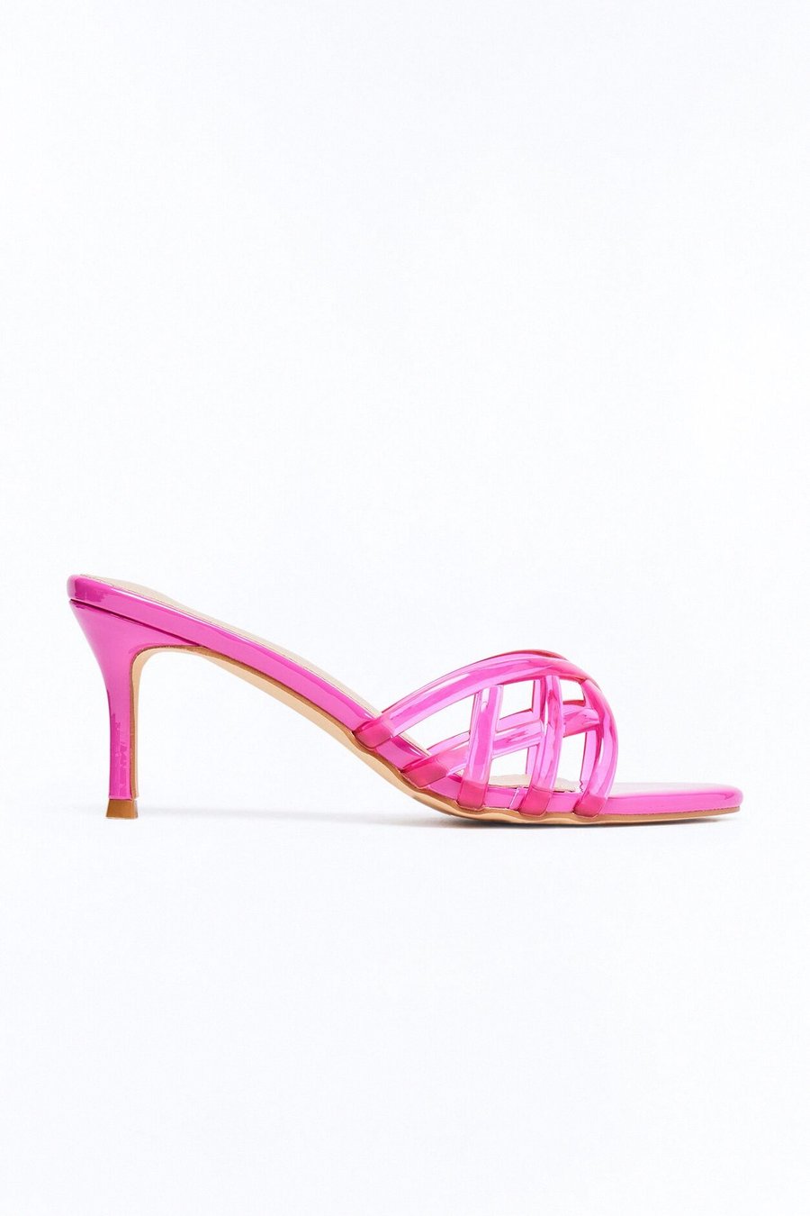 Hazel Jelly Kitten Heel Mules - Pink