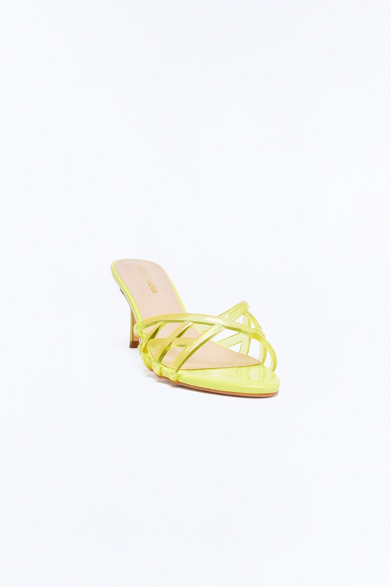 Hazel Jelly Kitten Heel Mules - Yellow