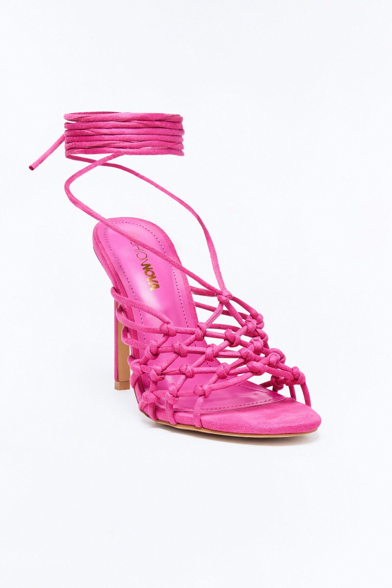 Desiri Wrap Up Stiletto Heels - Pink