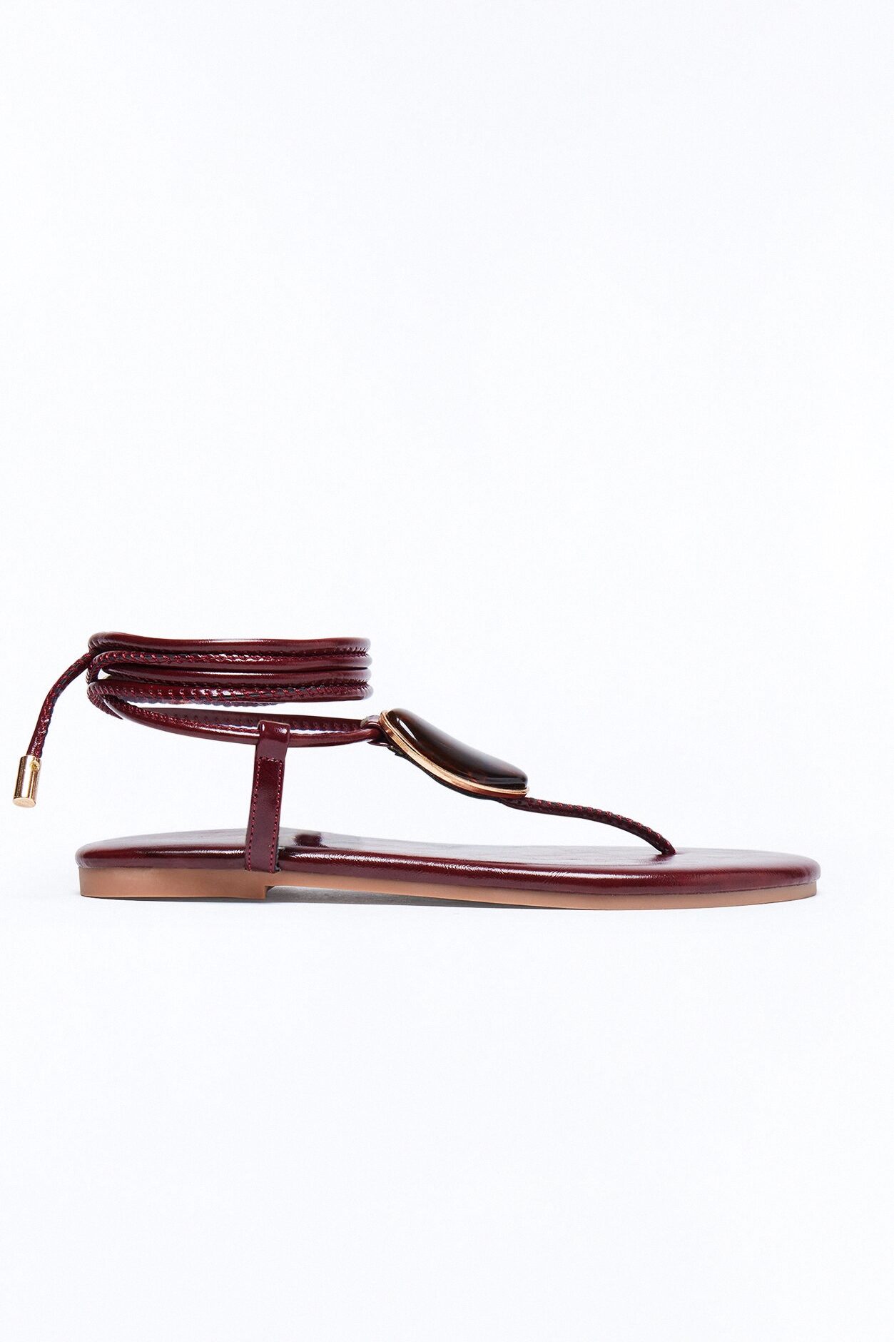 Vlaire Stone Wrap Up Sandals - Wine