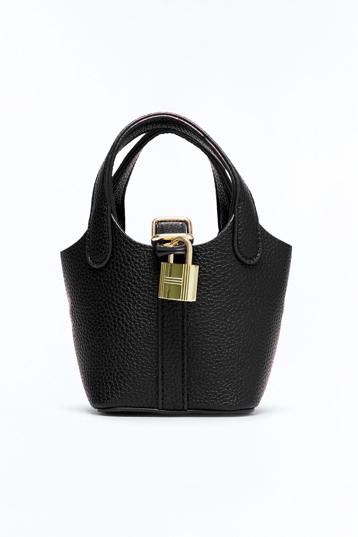 Lock Your Heart Faux Leather Mini Satchel - Black