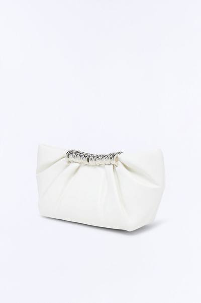 Cece Faux Leather Hardware Clutch - Cream