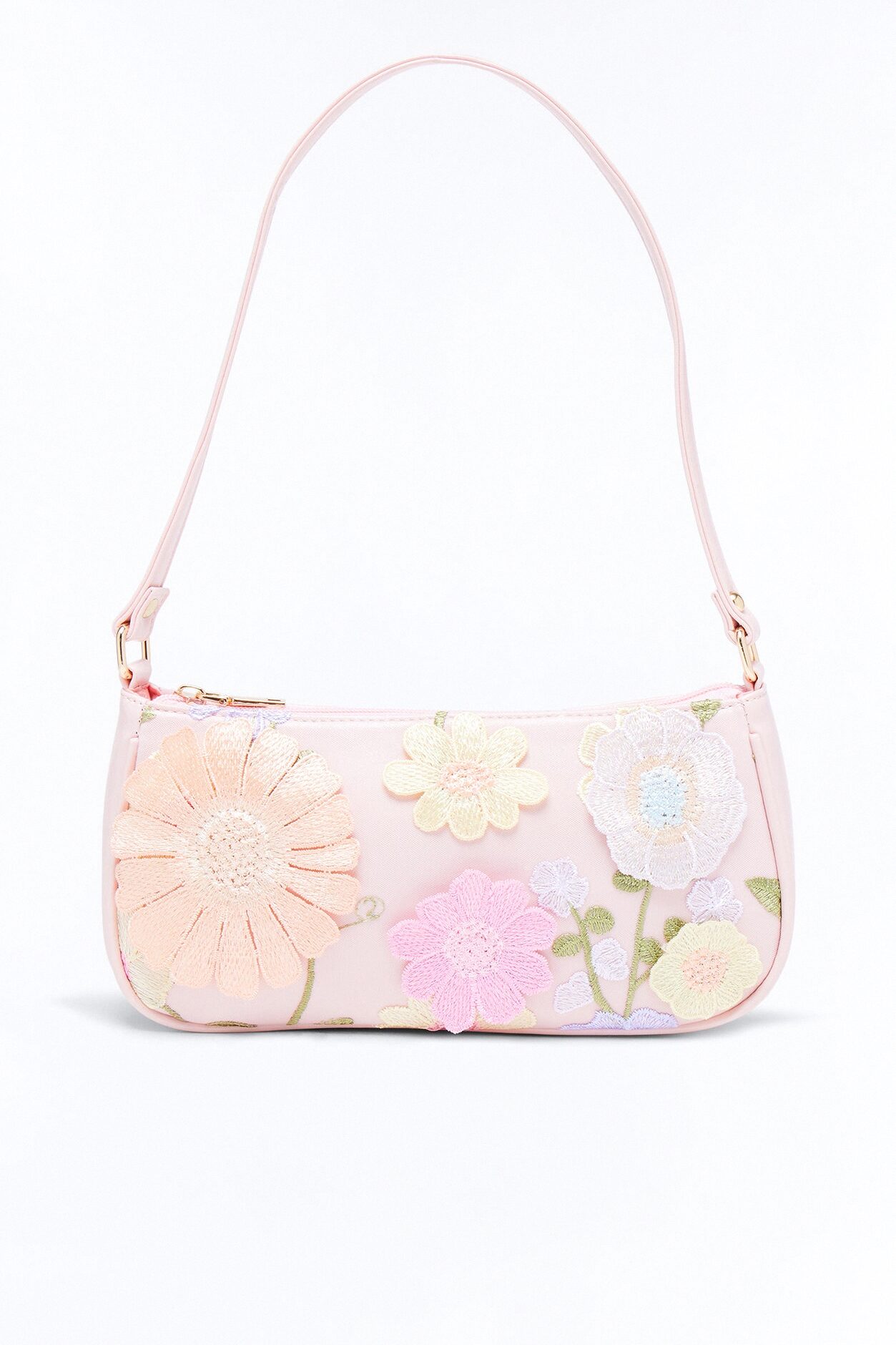 Flower Power Faux Leather 3D Shoulder Handbag - Pink